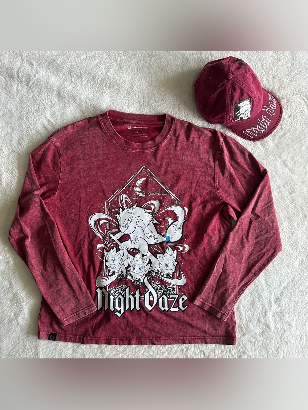 NWOT bundle Pokemon Center Zoroark Relaxed Long Sleeve Hat Adult Unisex Size M